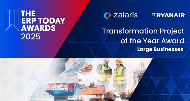 Zalaris und Ryanair gewinnen den ERP Today Transformation Project of the Year Award für Großunternehmen